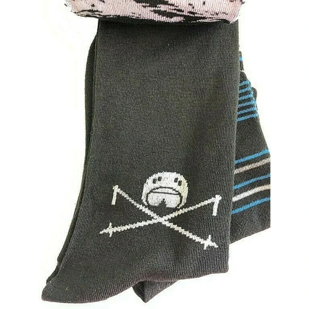 Cool Sockopath Skier Striped Socks Mens 3 Pairs Snow Skiing Sock Size 10-13